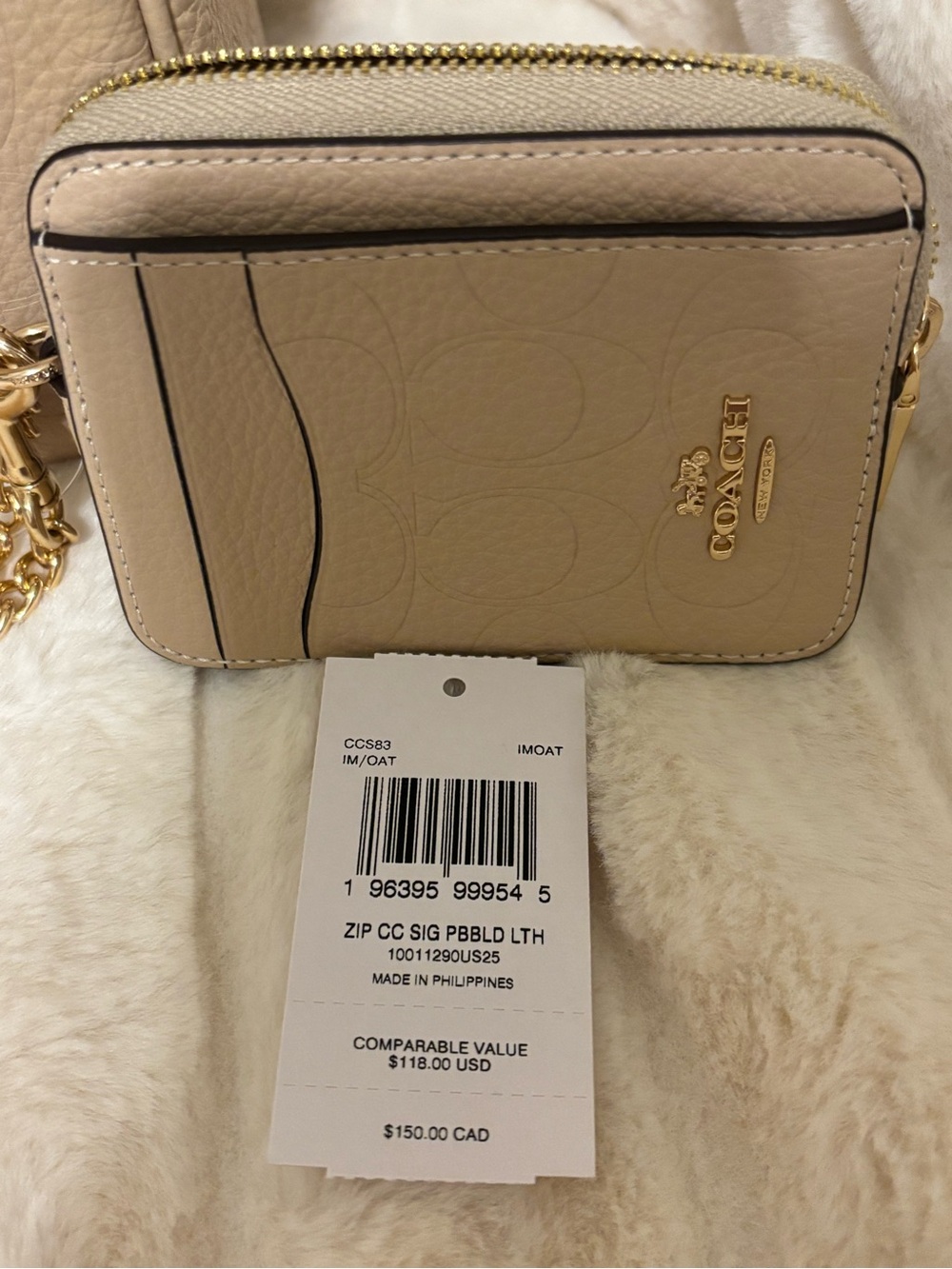NWT Coach Rowan Leather Satchel and Card Case Wallet Set - Oat - Picture 14 of 15